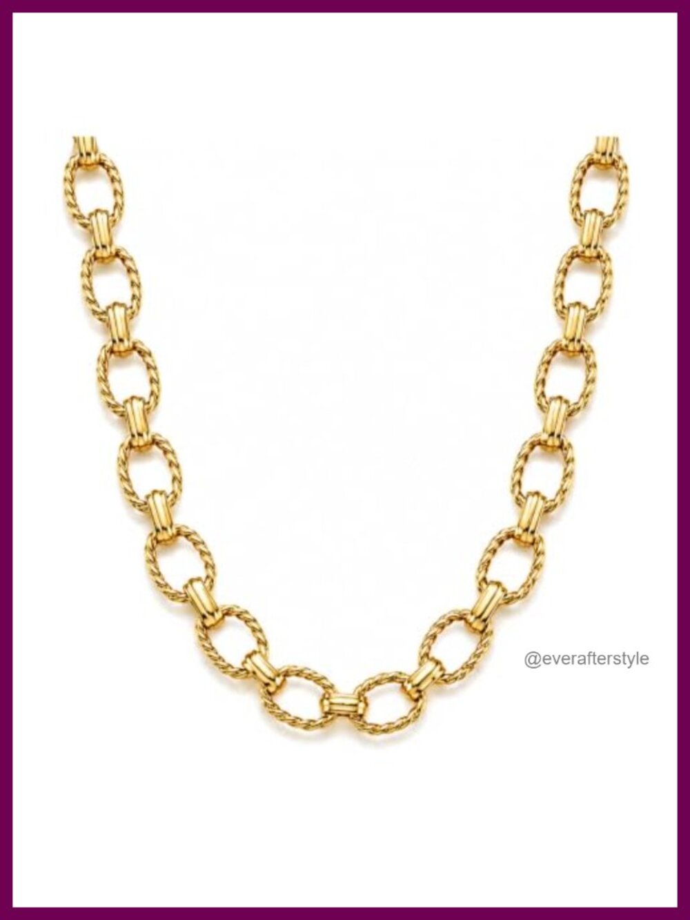 Oval Rope Link Necklace Stainless Steel Chain Women Adjustable 19 in